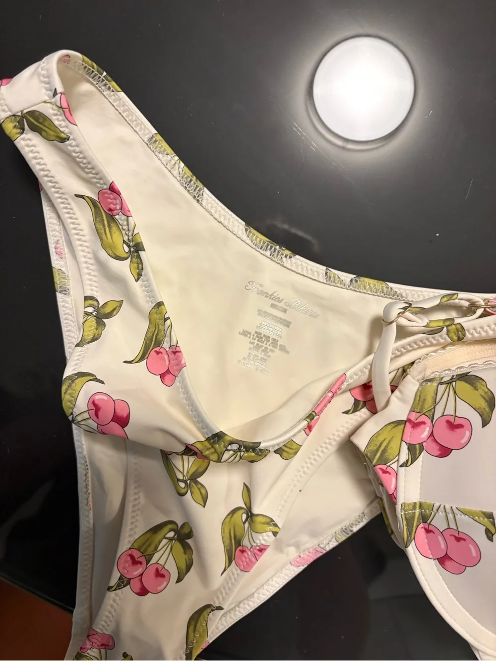 Frankie's Bikinis Cherry Picked Floral Bikini - White, Pink, Green